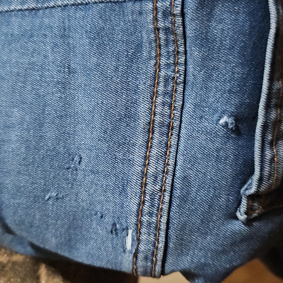 Free People Penny Pull On Flare Jeans Mid Rise Distressed Blue - Picture 4 of 4